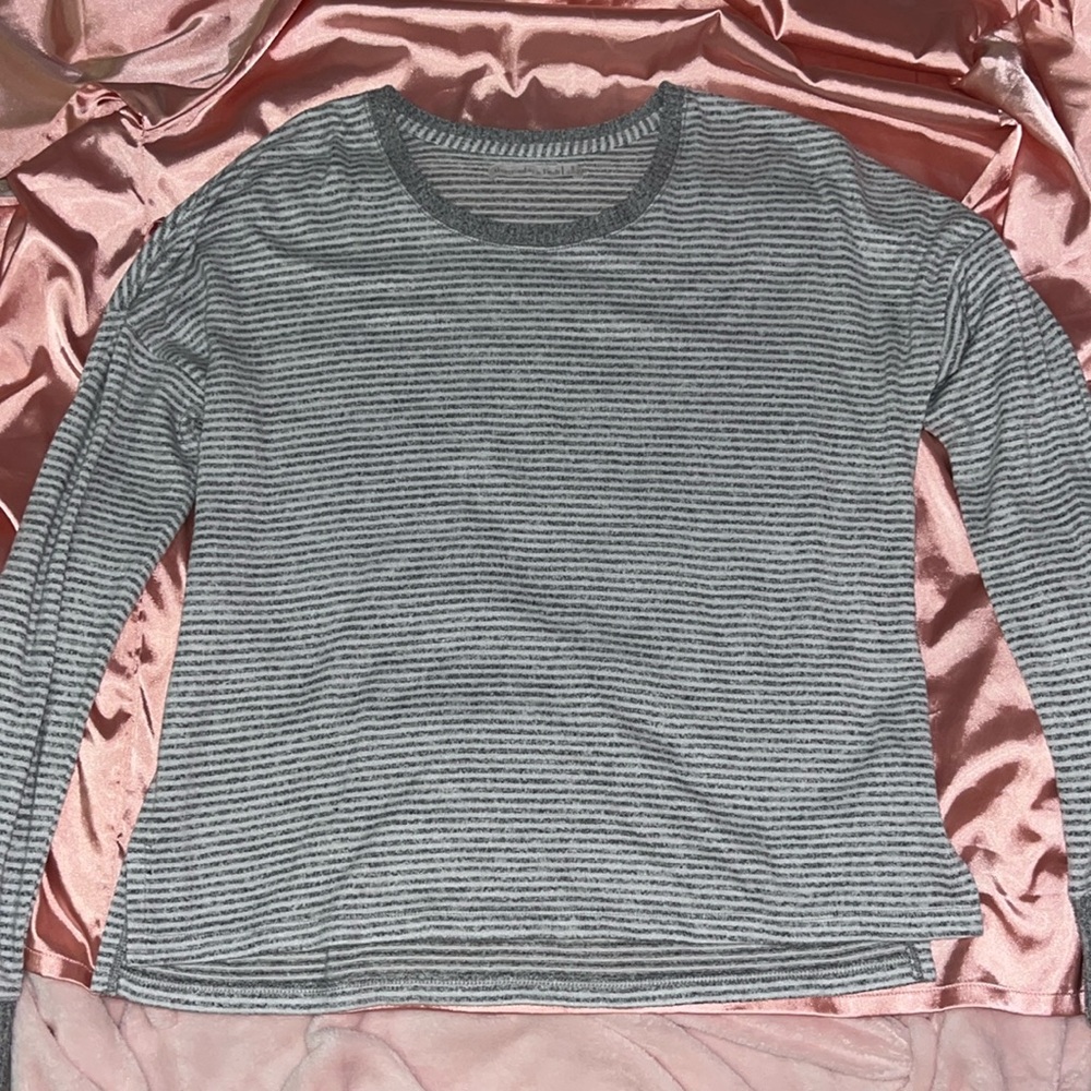 Grey striped Abercrombie long sleeve